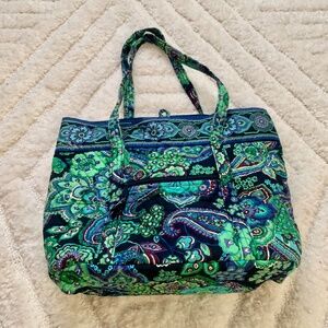 Vera Bradley Paisley Blue and Green Quilted Tote